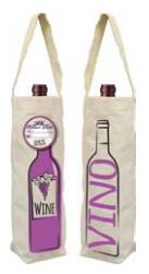 100% Cotton or Poly/Cotton, single-bottle wine bag