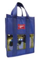 Non-Woven PP 6 bottle and  clear PVC insulated tote  with partitions