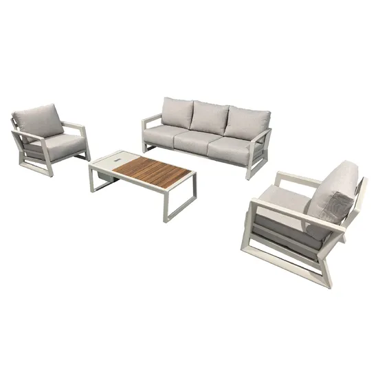 Yn9013 Custom Modern Luxury Outdoor Garden Furniture Sofa Aluminum Patio Outdoor Furniture Sets with Ice Box Table