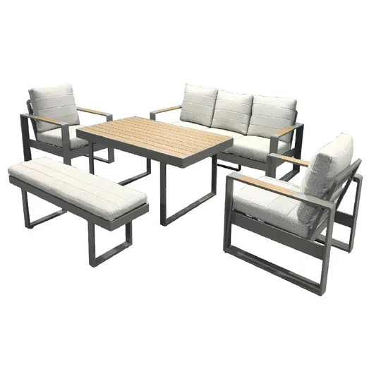 Yn9025 High Quality Waterproof Hotel Villa Outside Sofa Set Aluminum Patio Rattan Garden Set Outdoor Patio Furniture