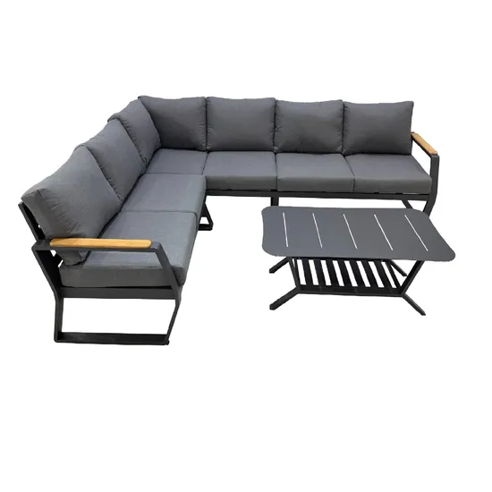 Yn8010-L Modern Hotel Outdoor Lounge Sofa Set L-Shape Aluminum Garden Patio Furniture