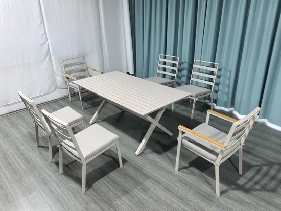 Bar Hotel Outdoor Aluminum Garden Tables and Chairs Patio Furniture Dining Set