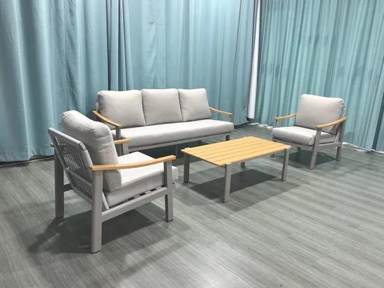 New Popular Design Aluminum Patio Furniture with Rope Sofa Furniture