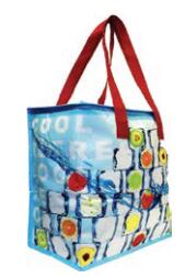 Laminated Non-Woven PP lid  top insulated bag with zip  closure.