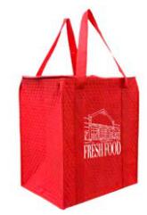 Large Quilted Non-Woven PP  lid top insulated bag with PEVA  waterproof lining inside and zip  closure.