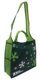 Non-Woven PP, messenger  bag with short handles, front  and side pockets